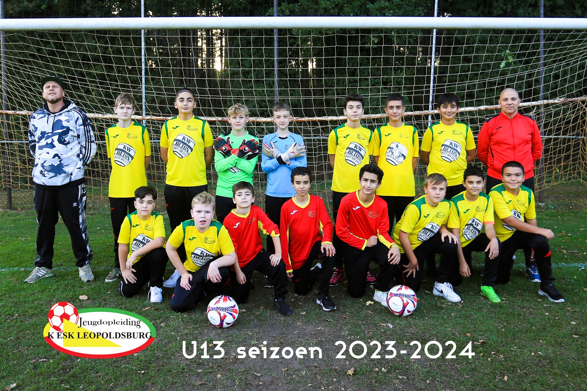 U13 ploegfoto jeugdopleiding voetbalclub K.ESK Leopoldsburg